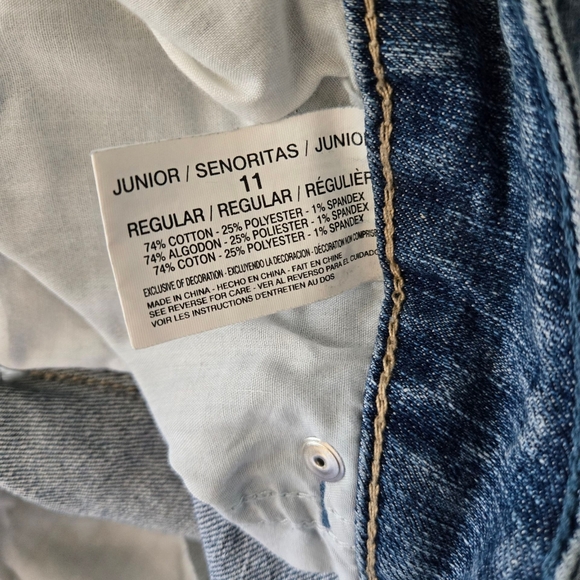 L.E.I Ashley Low Rise Boot Classic Blue Denim Jeans Junior Size 11 - Picture 4 of 9